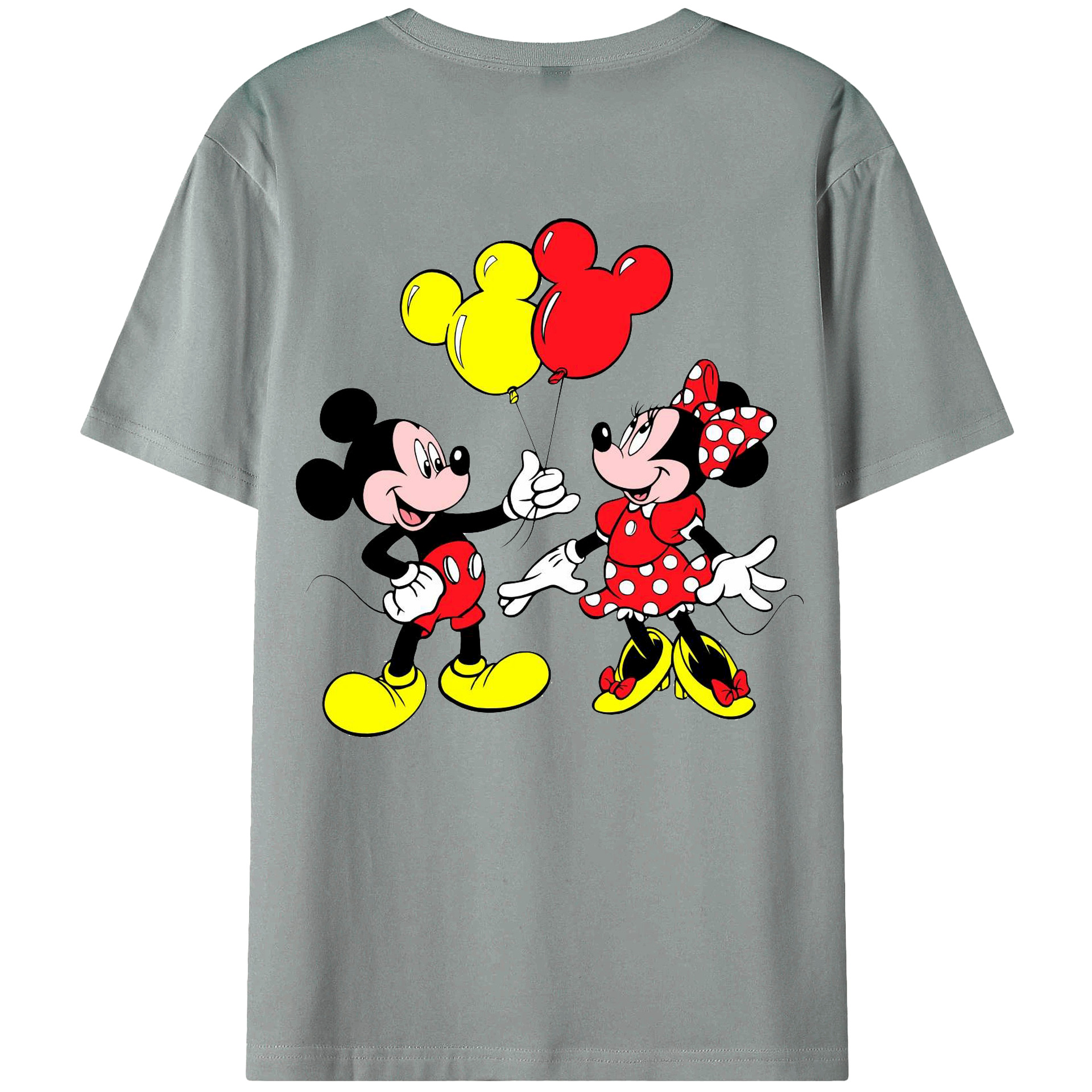 ミッキーマウス Mickey Mouse 綿100％ メンズ半袖Tシャツ（バックプリント） 通気性